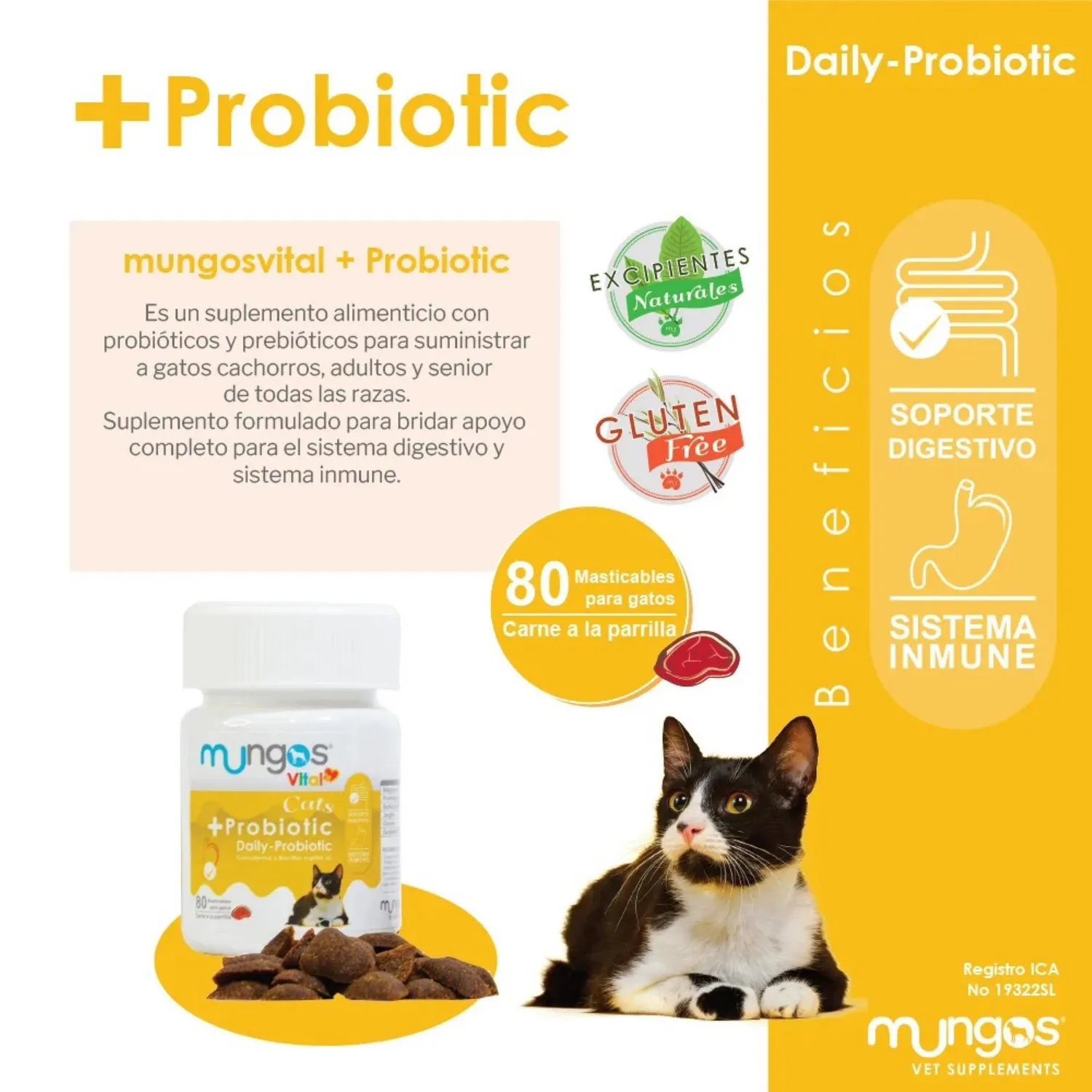 Snack para Gato Mungos Vital + Catsprobiotic 80und