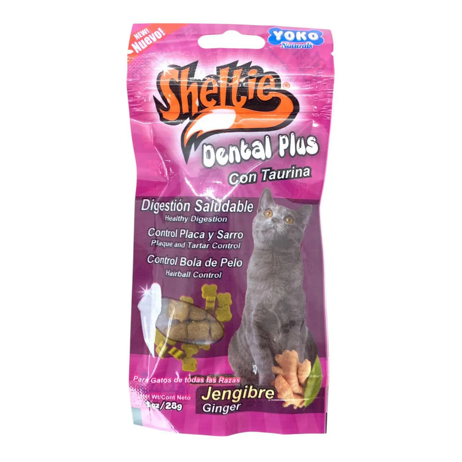 Snack P/Gato Sheltie Dental Plus Jengibre 28gr