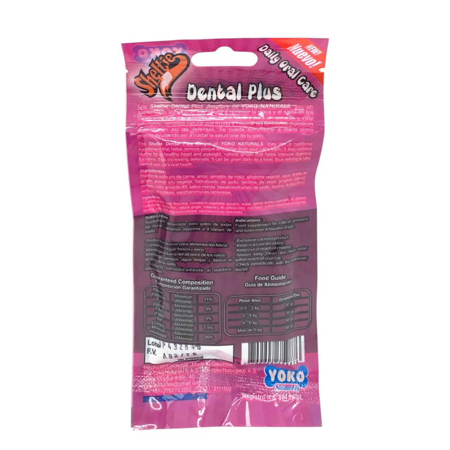 Snack P/Gato Sheltie Dental Plus Jengibre 28gr