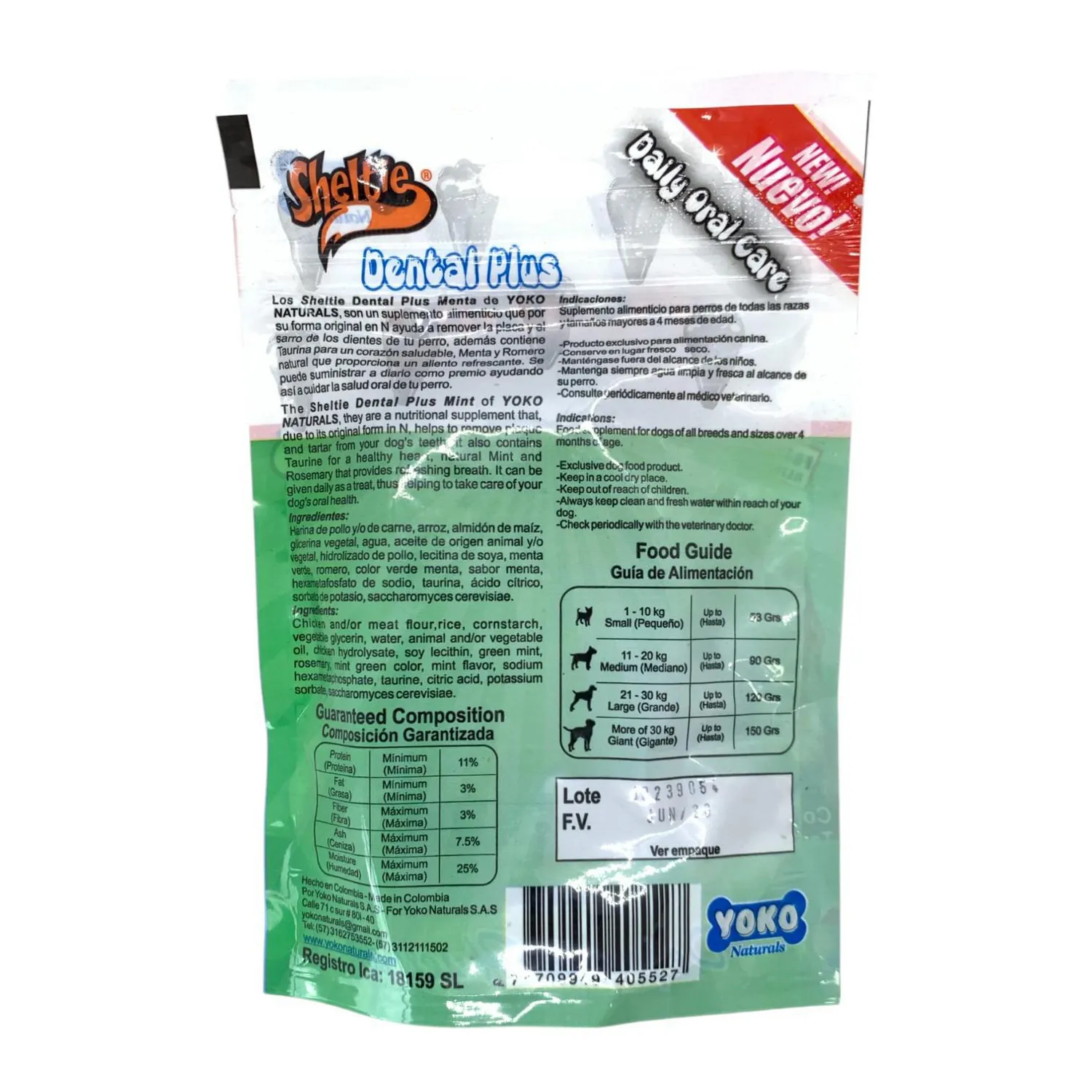 Snack Para Perro Sheltie Dental Plus Menta 85gr