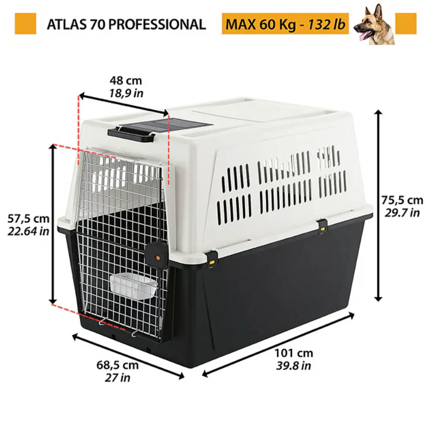 Guacal para Mascota Atlas 70 Pro Norma IATA