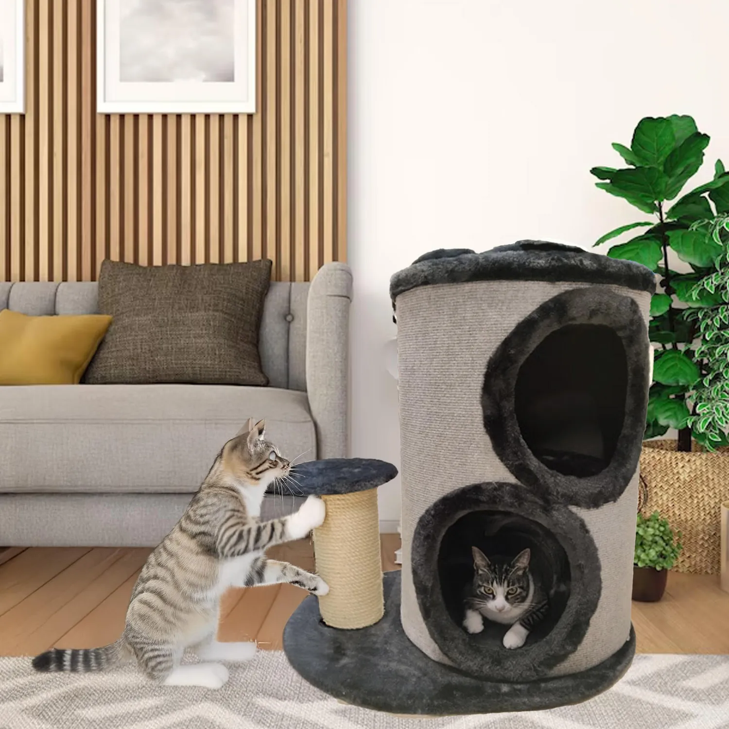 Gimnasio Para Gato Cueva Negro Patizoos