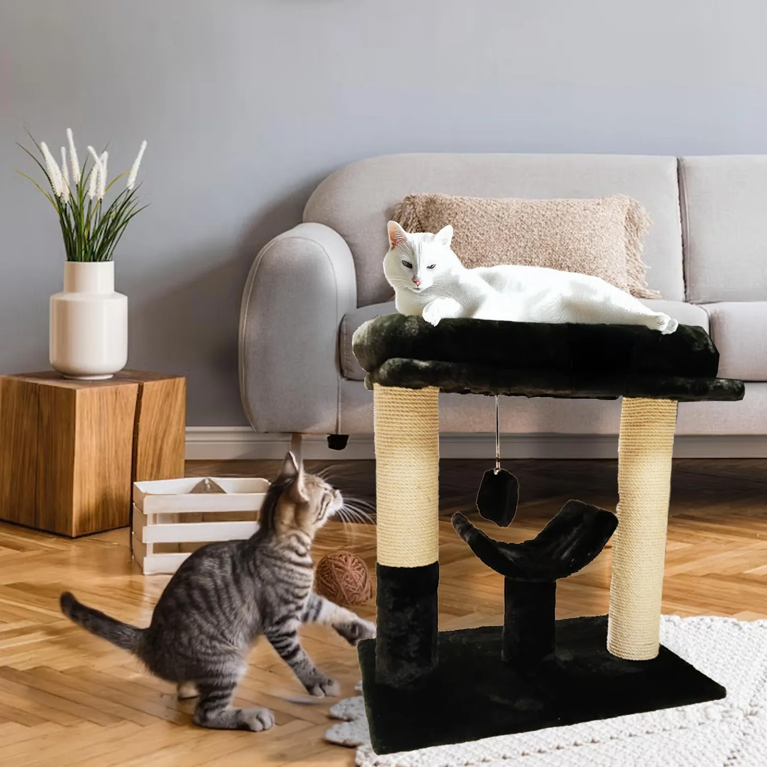 Gimnasio Para Gato Con Juguete Y Cama Petizoos