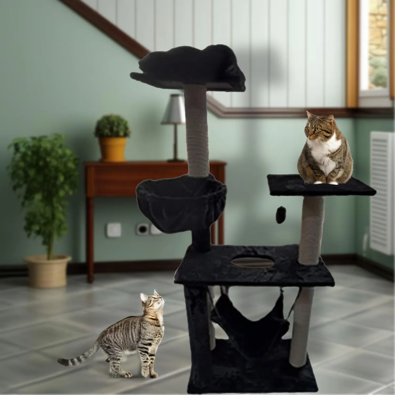 Gimnasio Para Gato Cueva Y Hamaca Petizoos