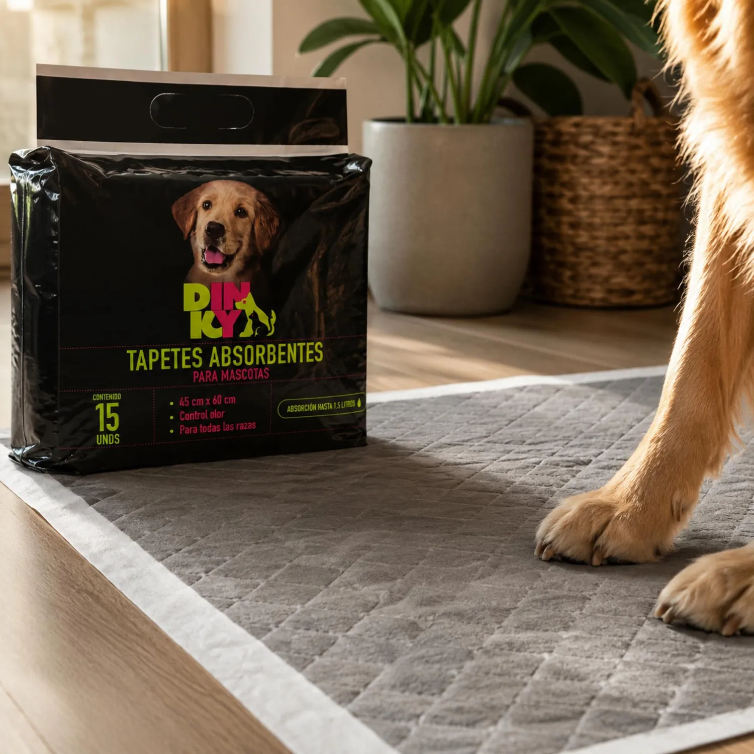 Tapetes de entrenamiento absorbentes para mascotas dinky x15 undidades