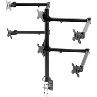 Brazo Hexagonal VIVO para 6 Monitores de 23" a 32" con Movimiento Articulado y Montaje de Escritorio