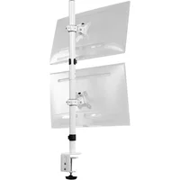 Brazo Para Monitor VIVO Dual Vertical De 13 a 34 Pulgadas Blanco Con Altura Extra Y Brazo Articulado