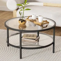 Mesa de Café Redonda Moderna de Vidrio