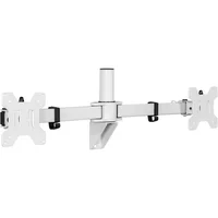 Soporte De Pared Para Dos Monitores Vivo 27 A 38 Pulgadas Blanco Con Brazos Telescópicos Articulados