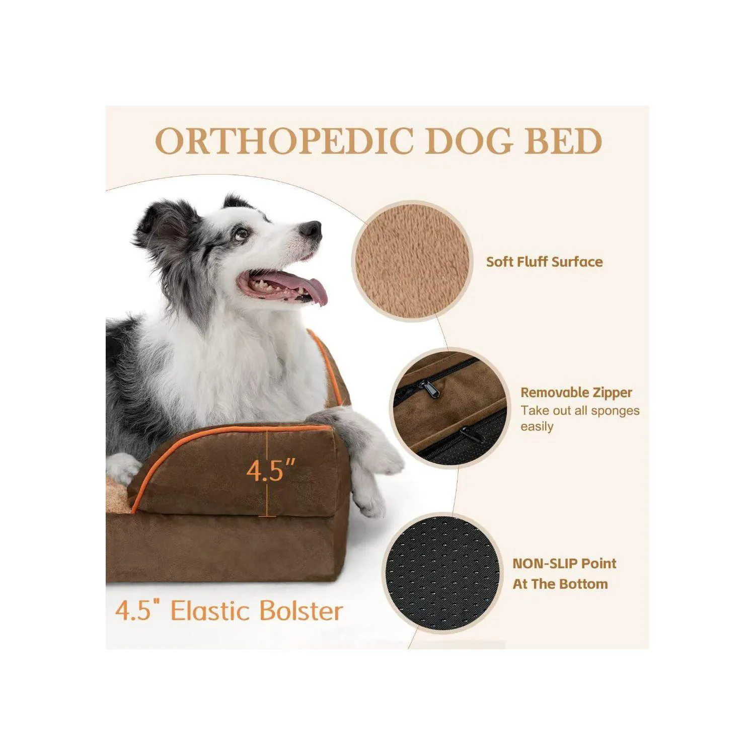 Cama Ortopédica Impermeable para Perros Grandes 3