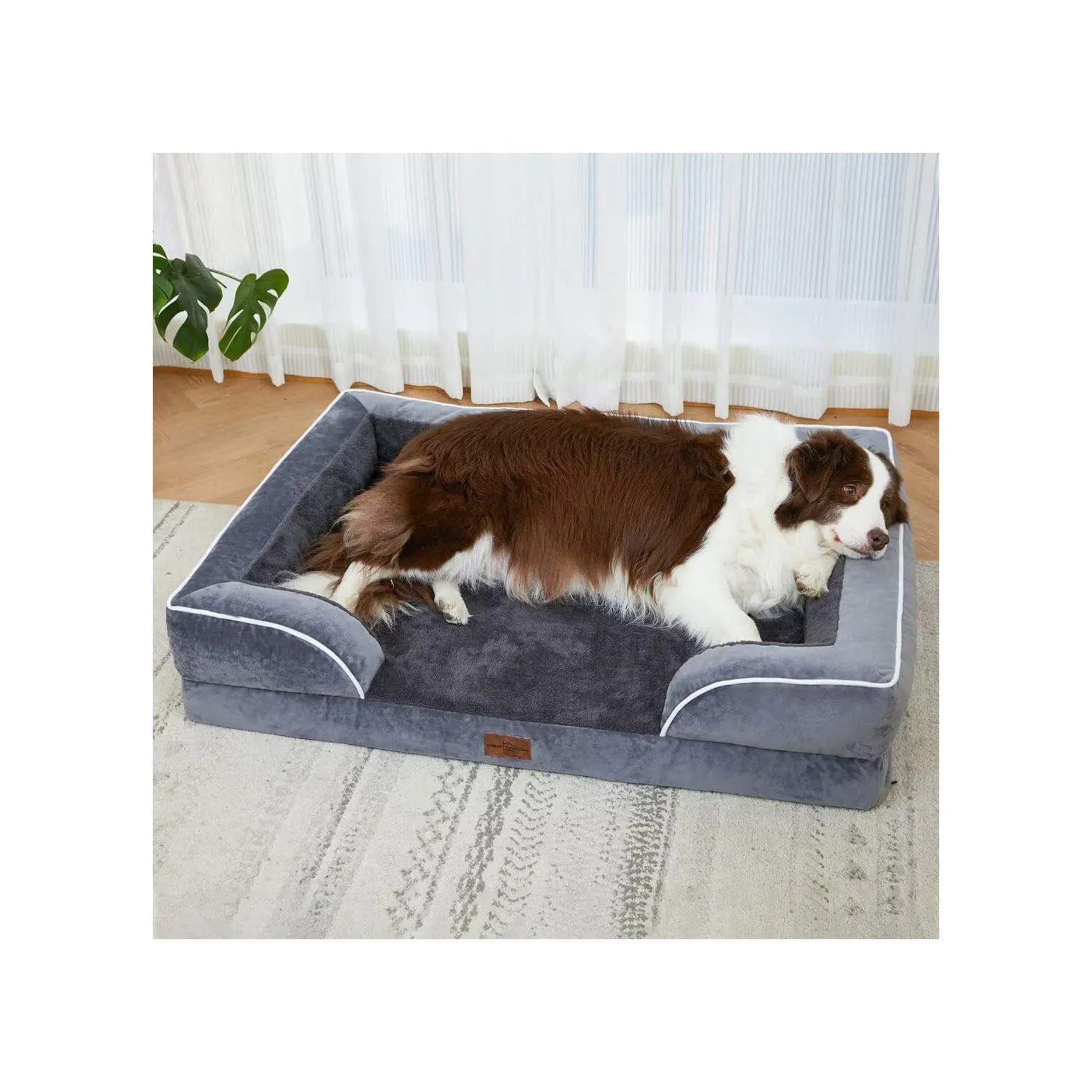 Cama Ortopédica Impermeable para Perros Grandes con Funda Lavable 6