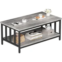 Mesa de Café Moderna con Estantes para Sala