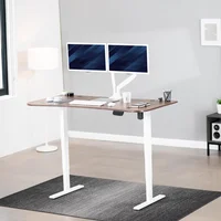 Escritorio Eléctrico De Pie VIVO Serie 2E 160 x 81 cm Vintage Marrón Con Marco Blanco Ajustable Con Memoria