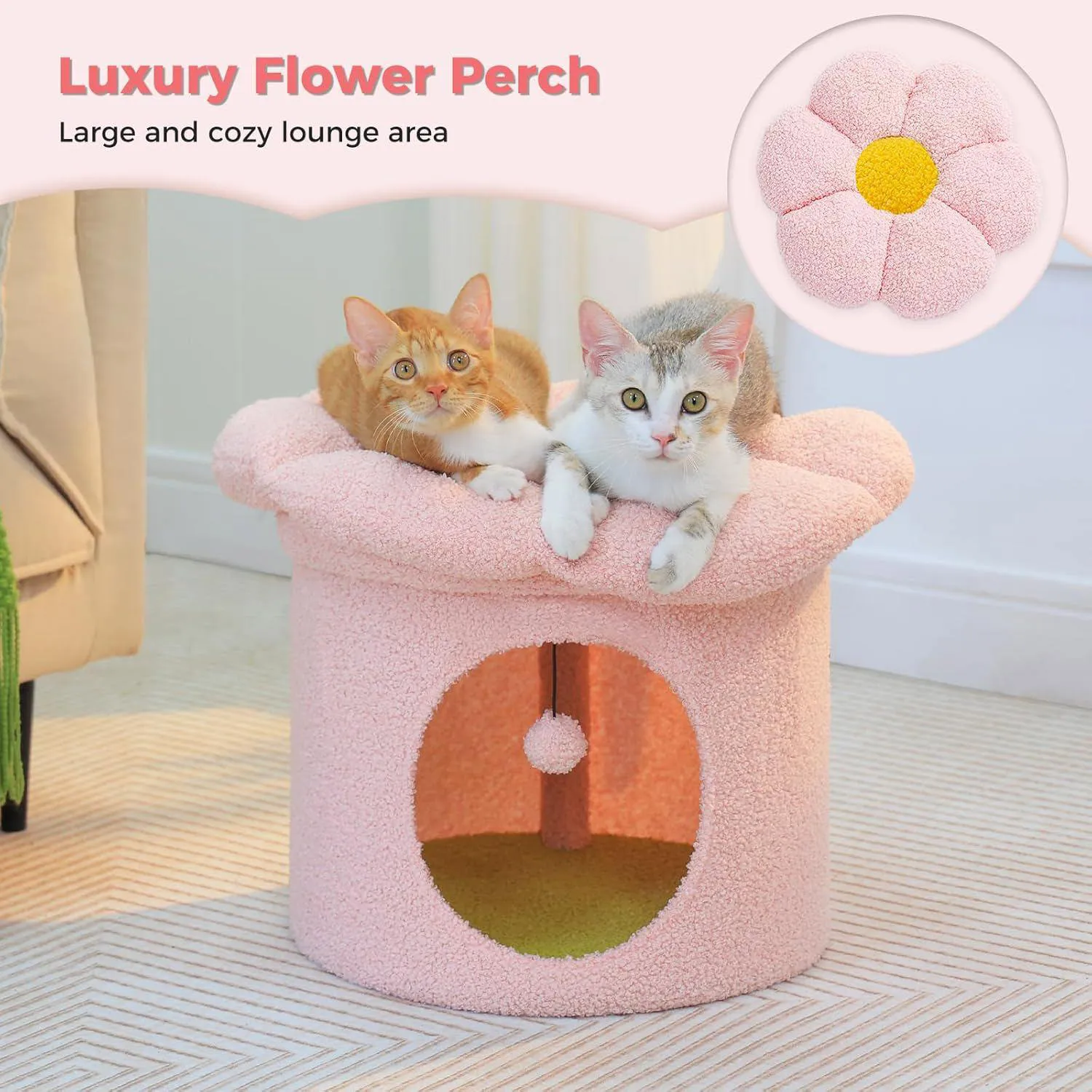 Cama para Gatos PETEPELA Casa Grande con Cama Removible