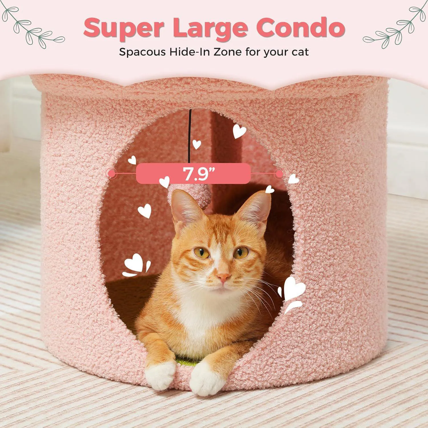 Cama para Gatos PETEPELA Casa Grande con Cama Removible 5