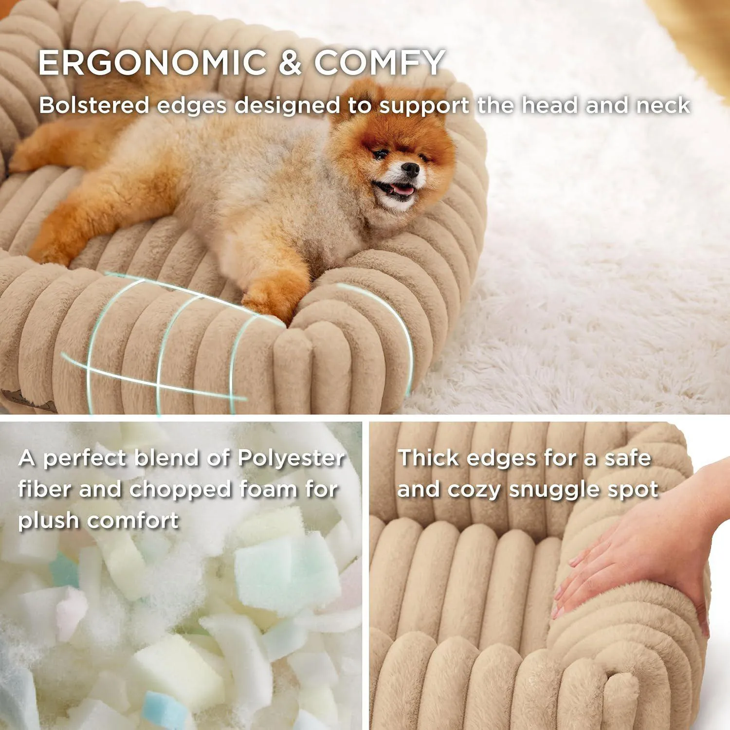 Cama Ortopédica Lavable para Perros Bedsure