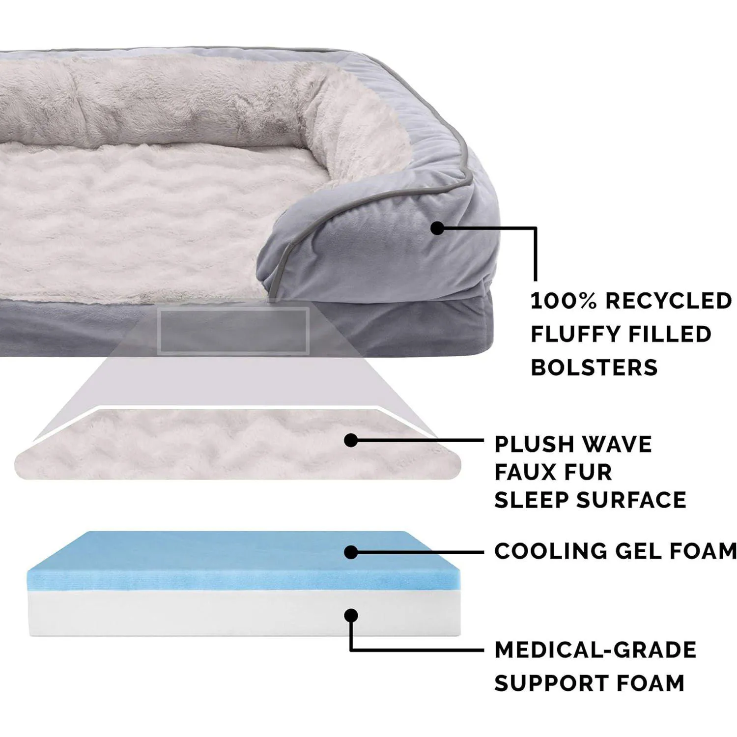 Cama para perros Furhaven Jumbo/XL con Gel Refrescante para un Descanso Ideal 5