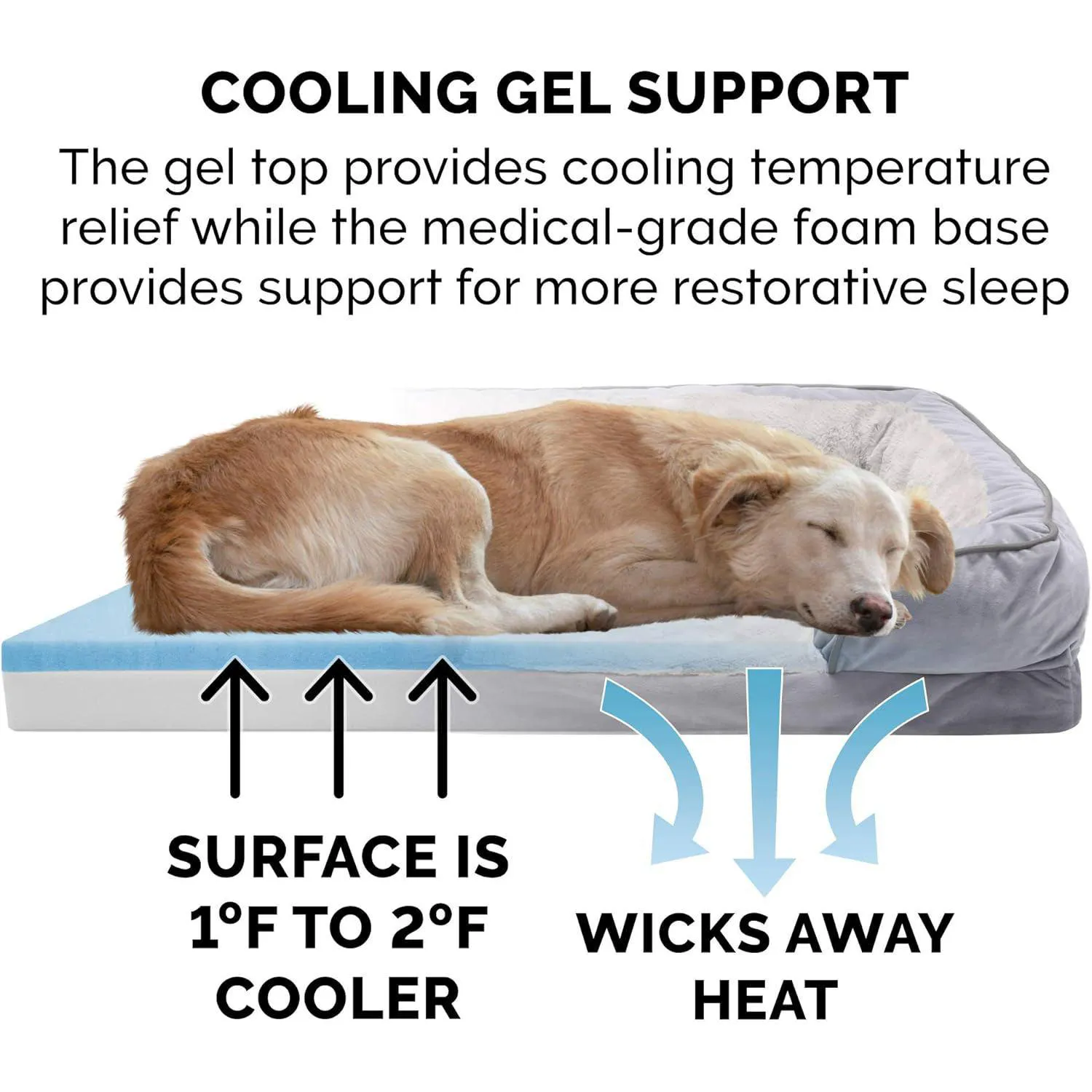 Cama para perros Furhaven Jumbo/XL con Gel Refrescante para un Descanso Ideal 6