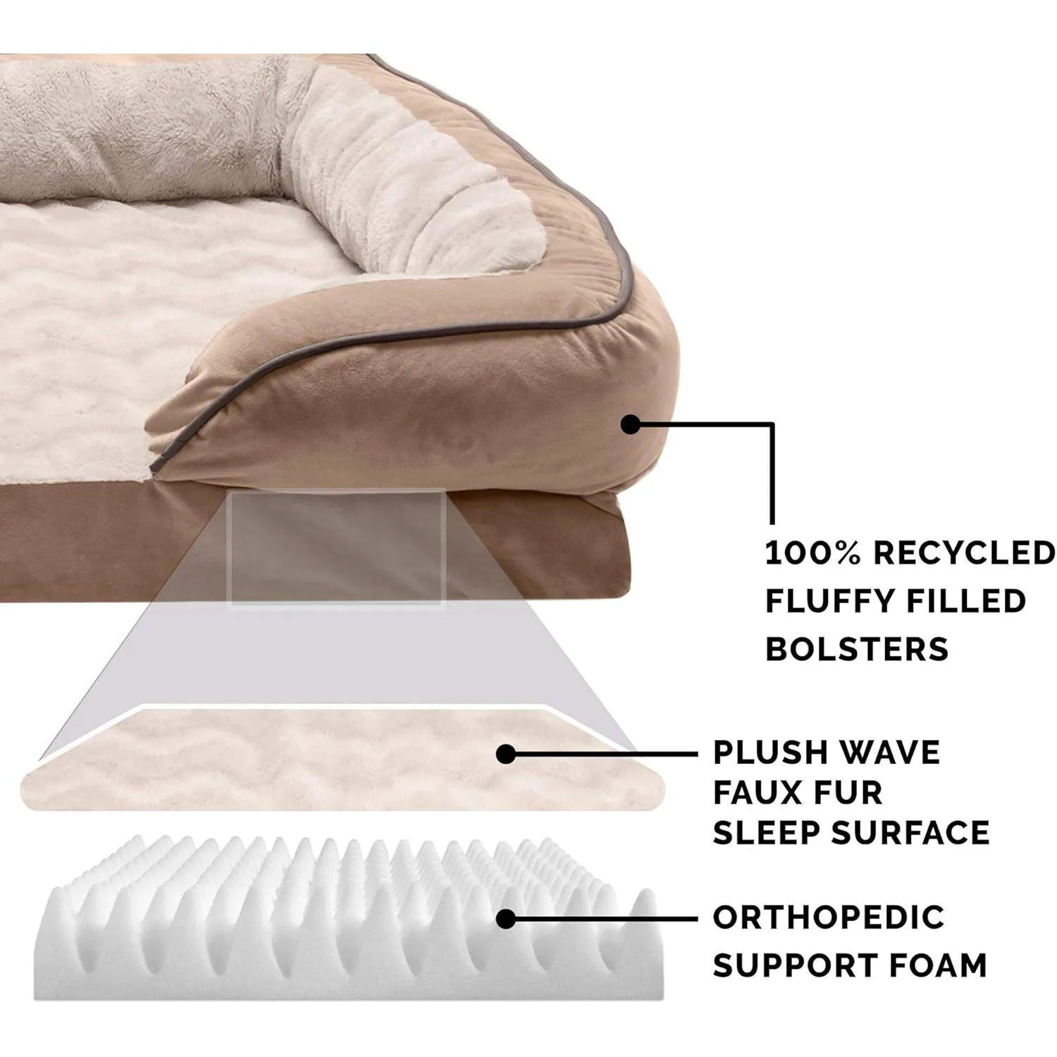Cama Ortopédica Lavable para Perros Grandes Furhaven Jumbo/XL 5