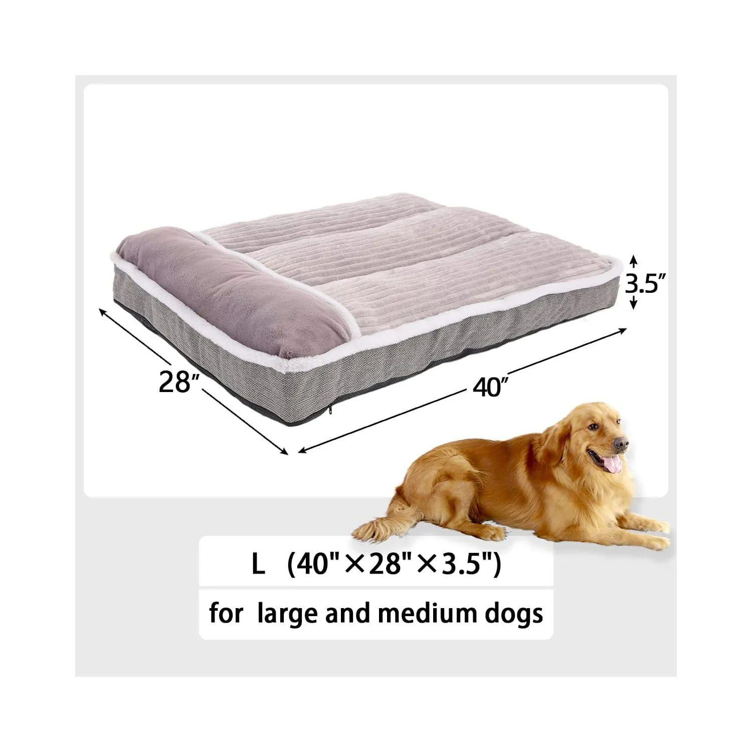 Cama Grande para Perro con Almohada Suave 3