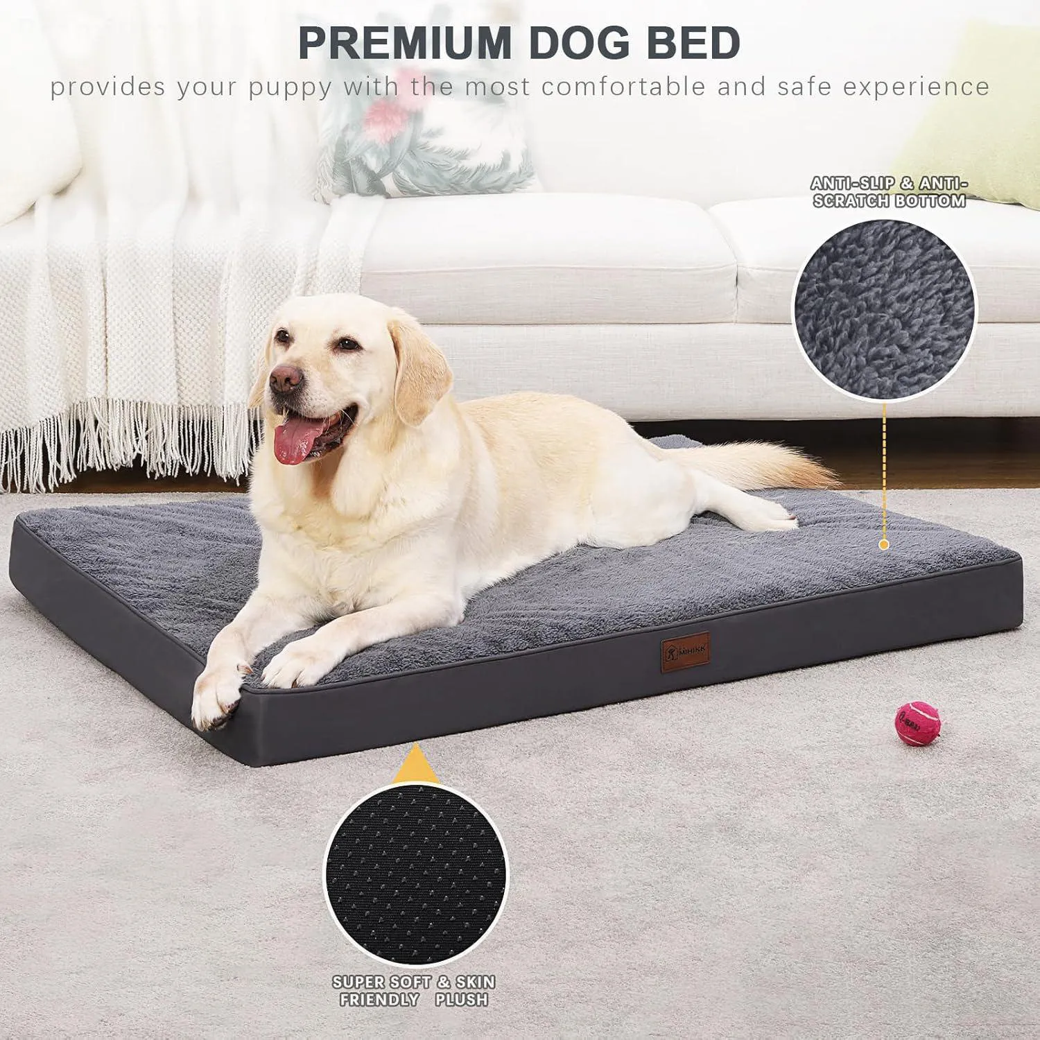 Cama Ortopédica MIHIKK para Perros Confort y Salud para tu Mascota 4