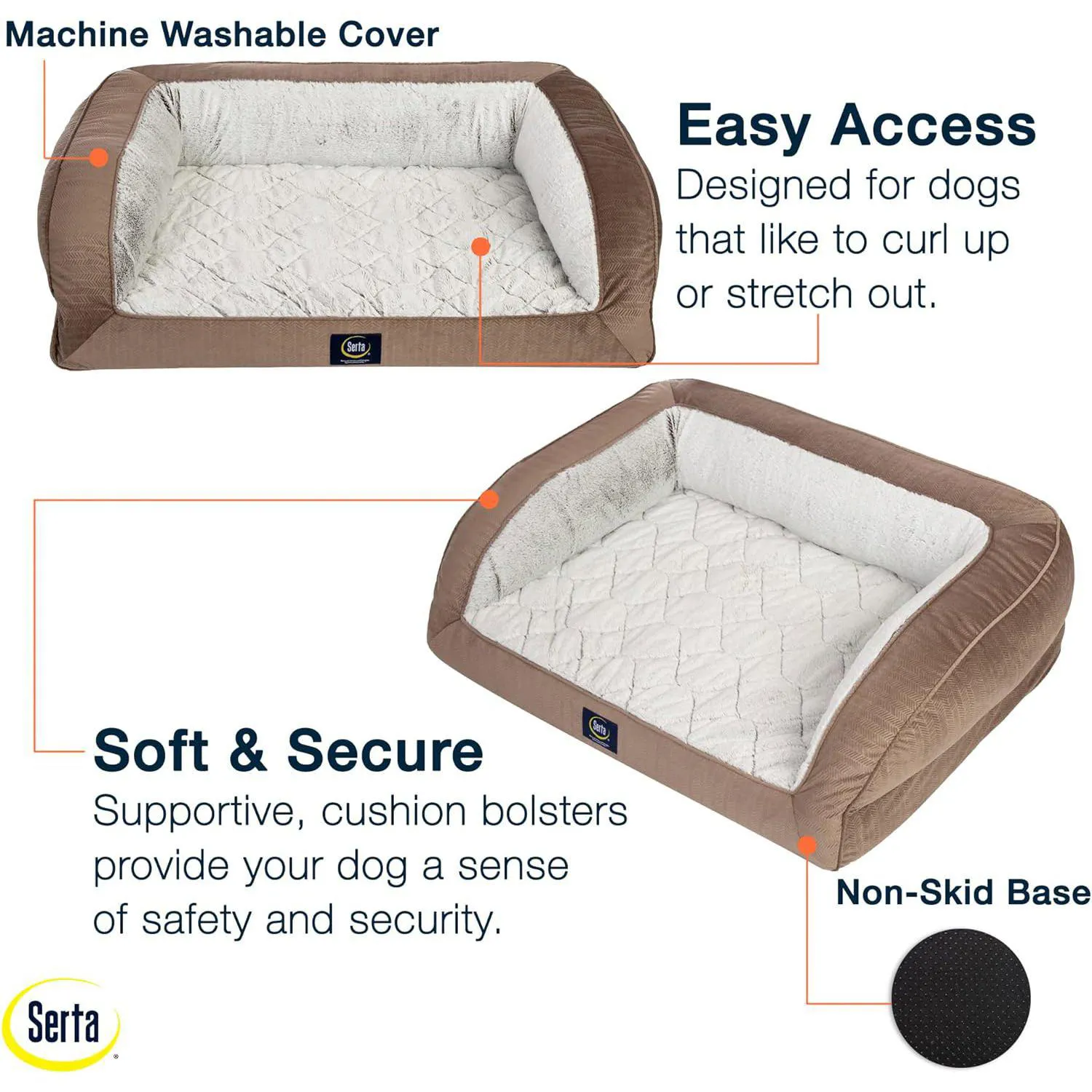 Cama Orthopédica Serta para Perros Ideal para Razas Grandes y muy Grandes 3