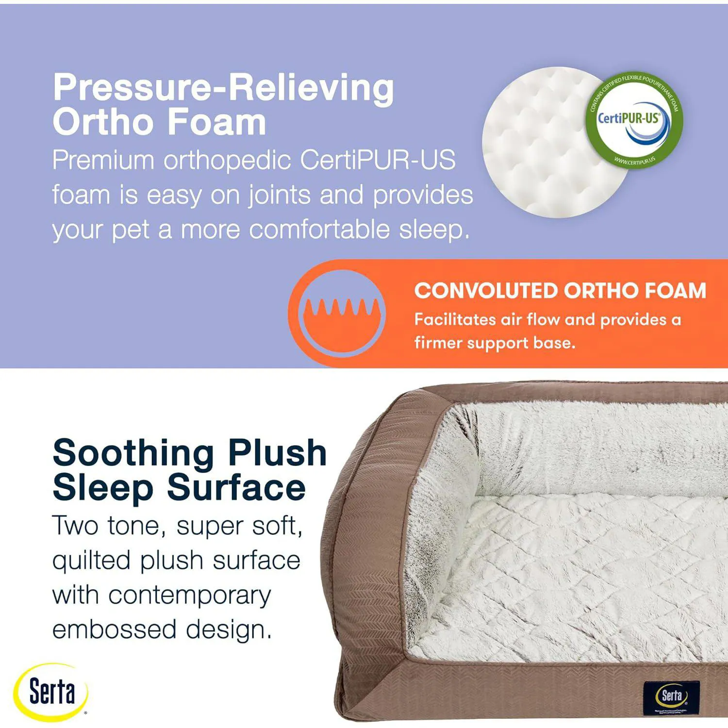 Cama Orthopédica Serta para Perros Ideal para Razas Grandes y muy Grandes 4