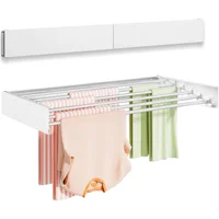 Tendendero Plegable de Secado de Ropa Montado en Pared con 6 Varillas