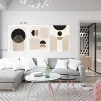 Be And Bee Pintura Triptico Nude Geometric 50 Cm X 70 Cm