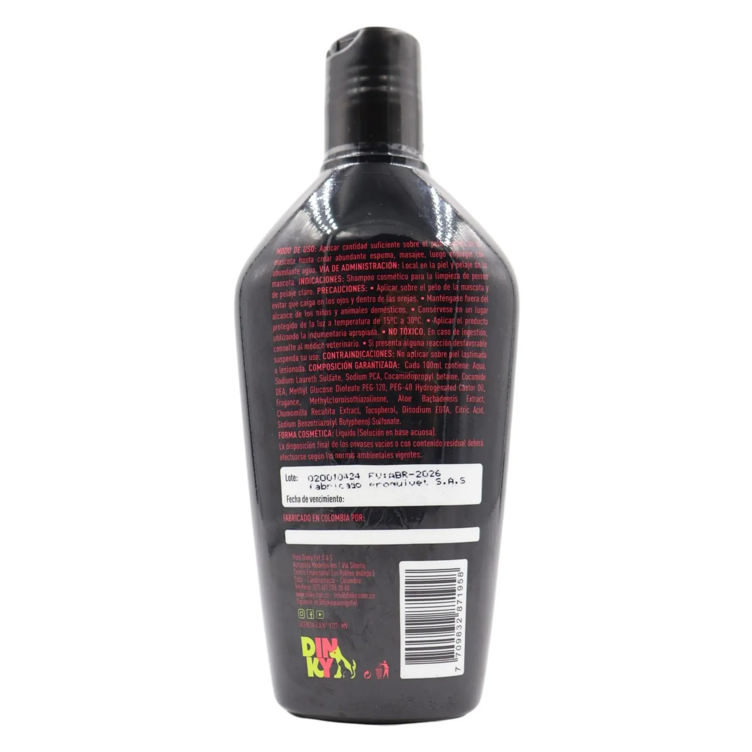 Shampoo 2 en 1 para perro de pelo claro dinky 300 ml 3