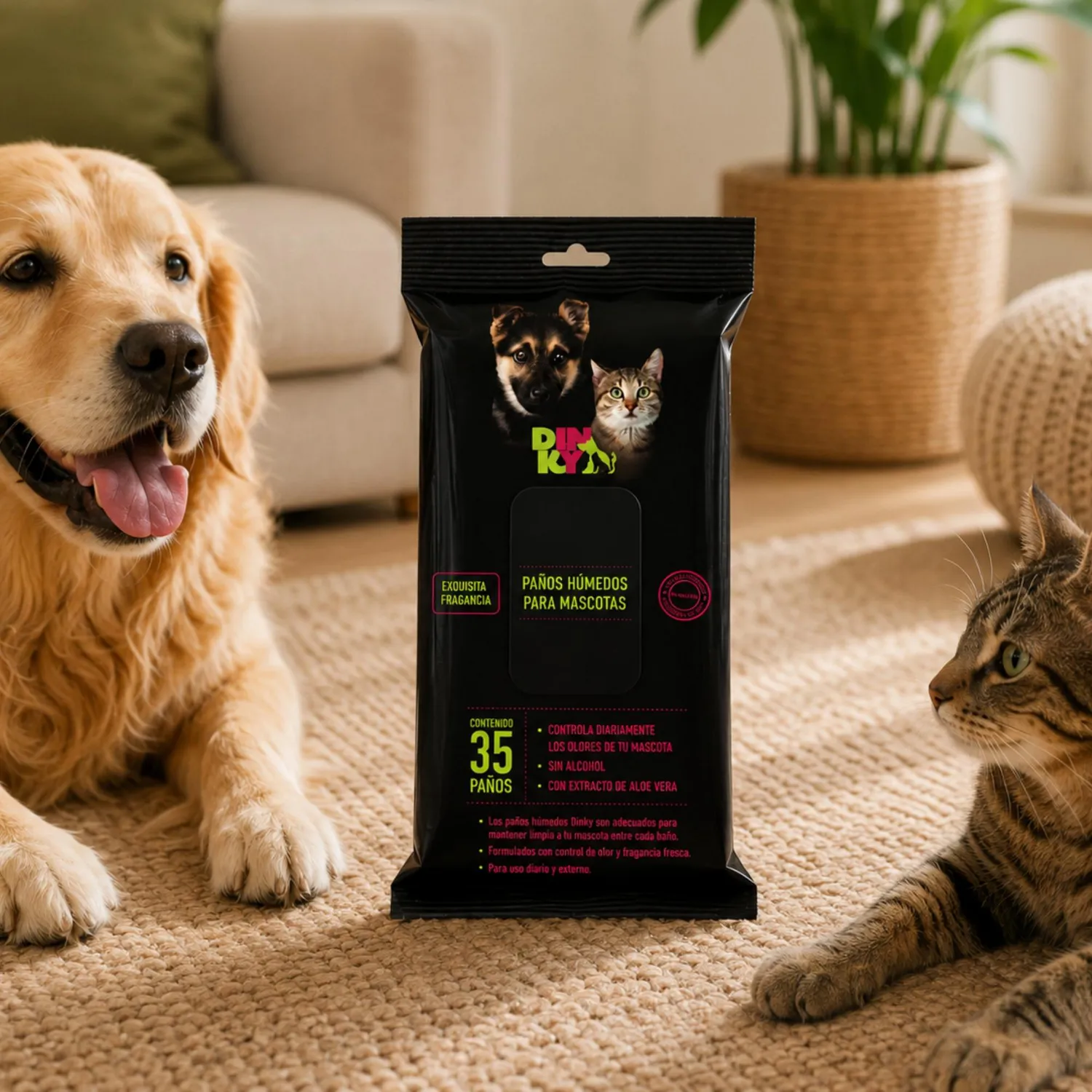Paños húmedos para mascotas dinky x35 unidades 3