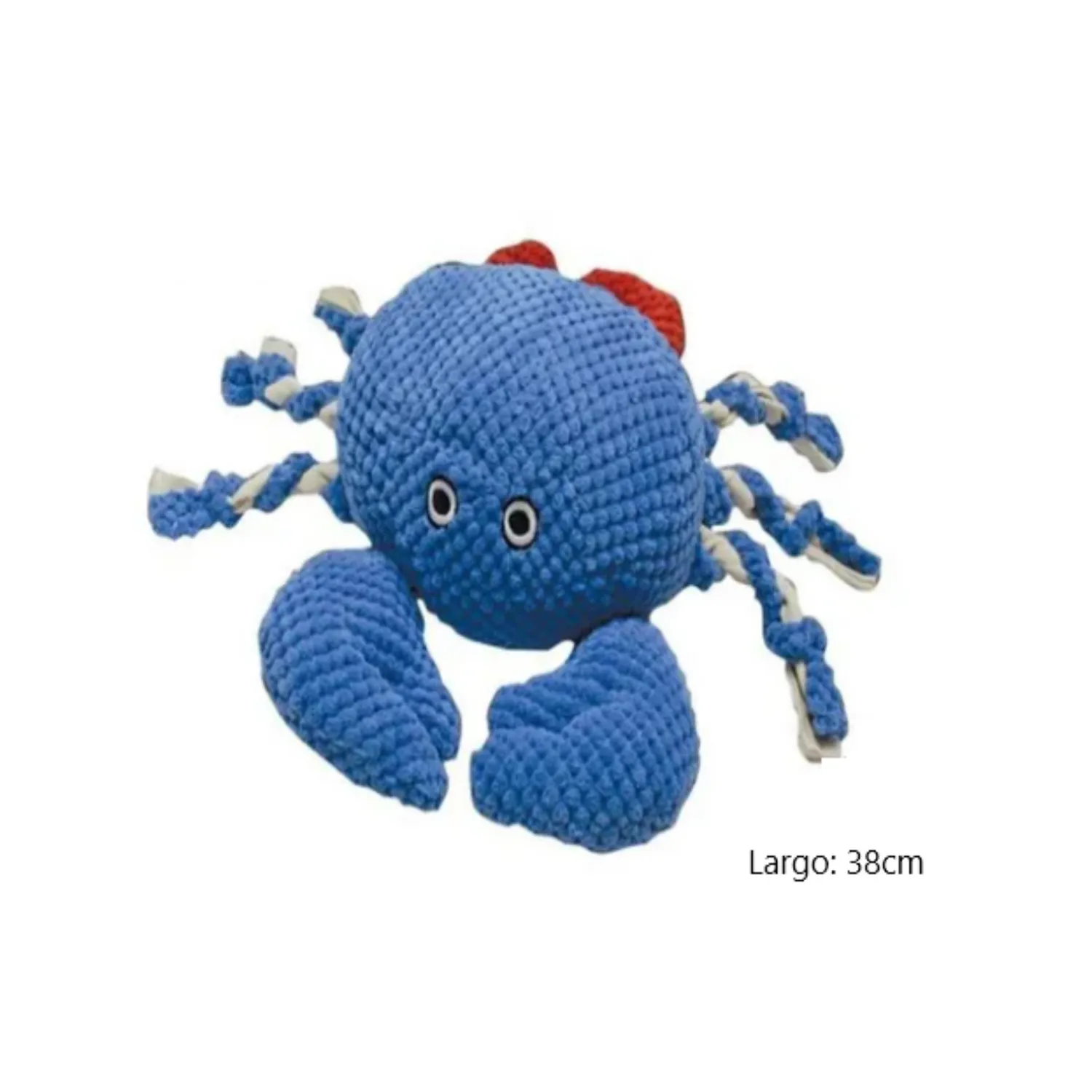 Juguete peluche interactico con sonido cangrejo patchwork para perro 15in 3