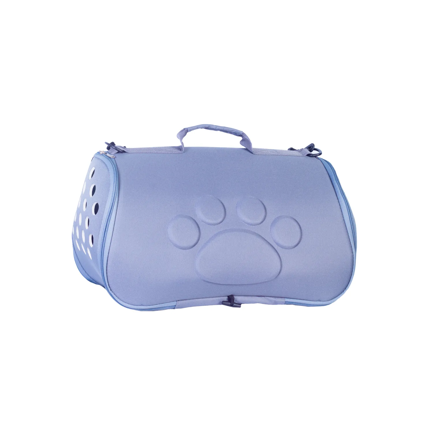 Bolso cargador transxte luna mascotas 49x29x25cm petvogue color gris material eva