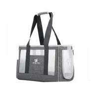 Bolso cargador transxte luna mascotas 44x30x17cm petvogue color gris material oxford