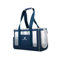 Bolso cargador transxte luna mascotas 44x30x17cm petvogue color azul material oxford