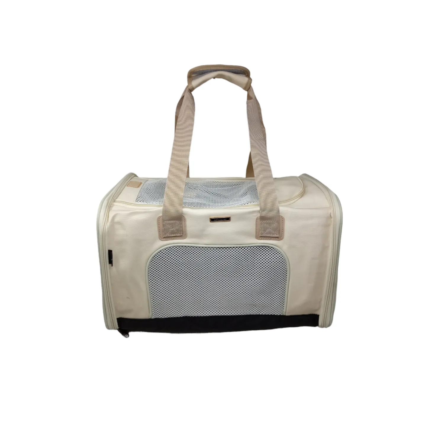 Bolso cargador transxte pequeño mascotas 44x30x17cm dodopet beige material oxford