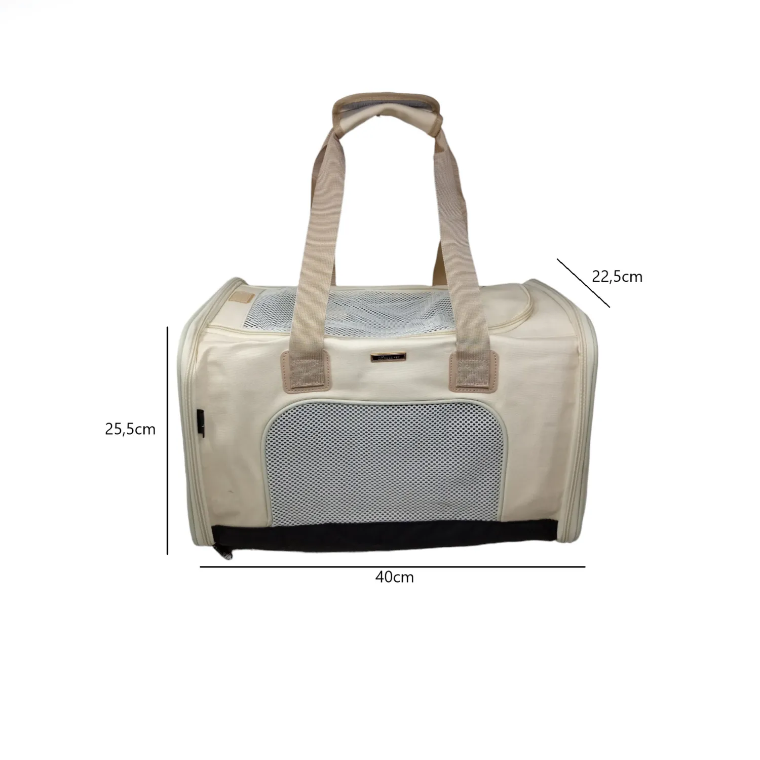 Bolso cargador transxte pequeño mascotas 44x30x17cm dodopet beige material oxford 7