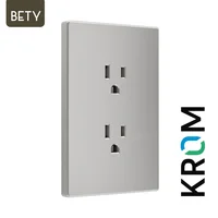 Tomacorriente Doble Americano Bety Plateado Krom