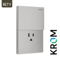 Interruptor + Toma Americano Bety Plateado Krom