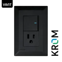 Interruptor + Toma Vant Negro Krom