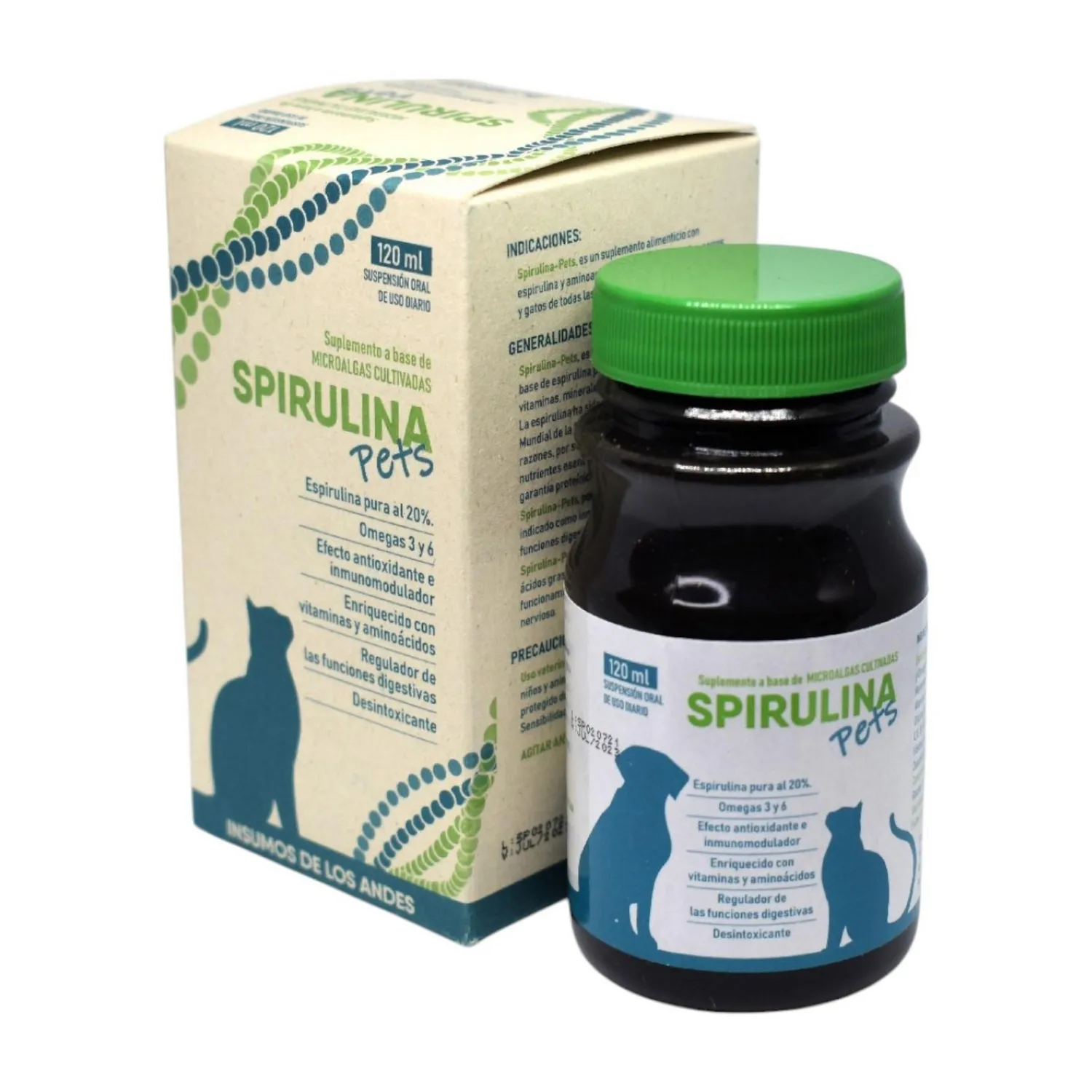 Suplemento Natural Spirulina Pets X120ml