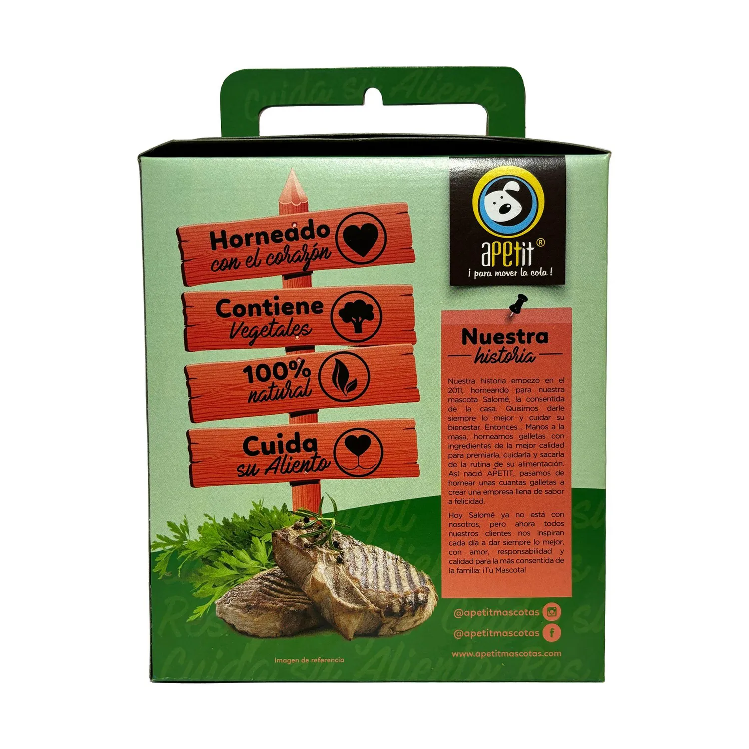 Snack para perro apetit horneadas carne res y perejil 200g para todas las razas