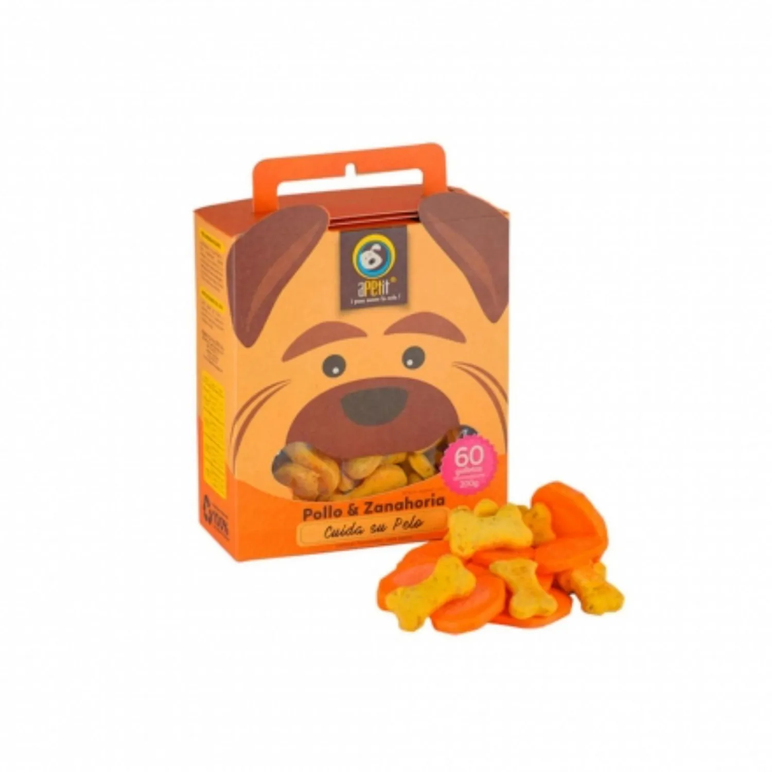 Snack para perro apetit horneadas pollo y zanahoria 200g para todas las razas