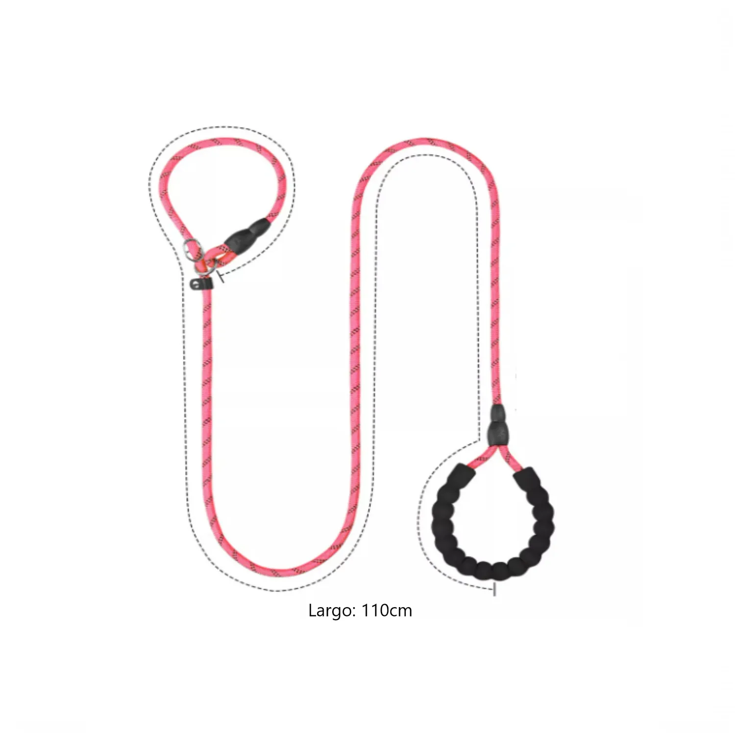 Correa reflectiva ahogo trailla entrenamiento para perro petvogue color rosa 120m 4