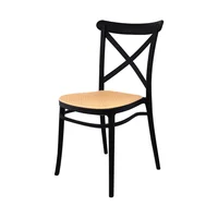 Silla de Comedor para Jardín Cross sin Brazos Mara/Rattan Sintético 1146 Negro Set X 12 Unidades