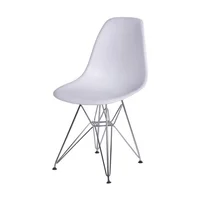 Silla Auxiliar Eames Blanca con Patas en Metal Set X 12 Unidades