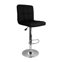 Silla Bar Forrada Negra con Espaldar Set X 12 Unidades