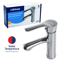 Grifería Monomando Para Lavamanos Acero Inoxidable Acabado Cromo Consumo 5 l/min