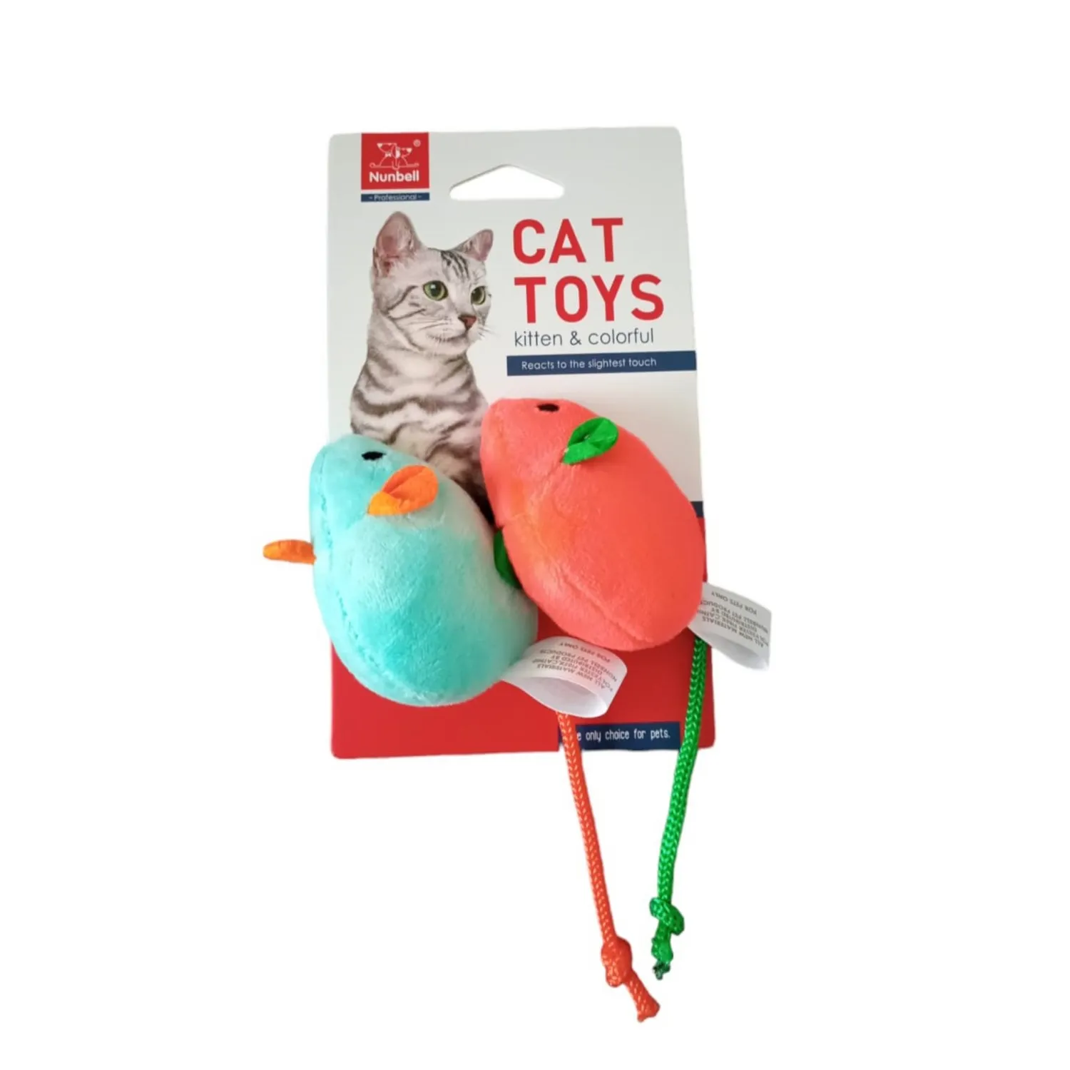 Juguete interactivo de felpa ratoncitos para gato nunbell