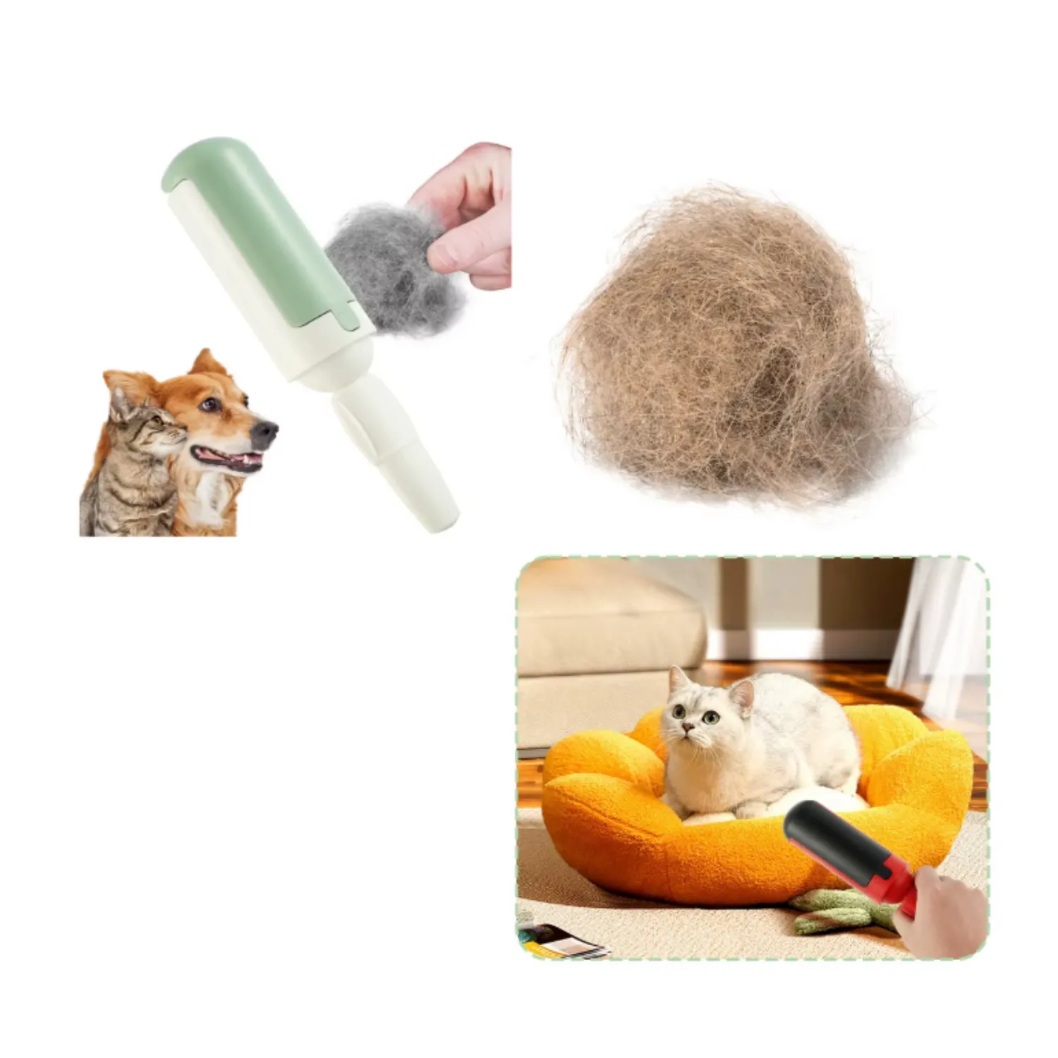 Cepillo removedor pelo de mascotas ropa muebles pets 6 toys azul